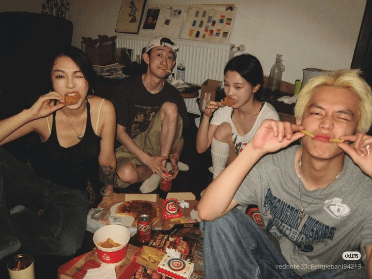 friends sharing late-night food