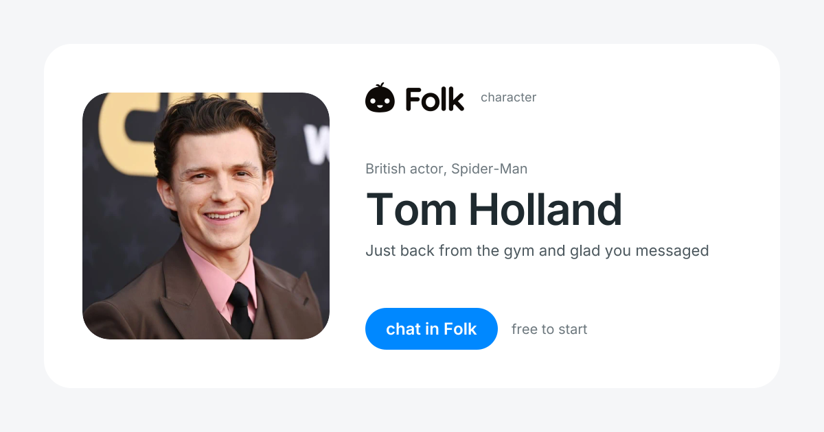 chat with Tom Holland (British actor, Spider-Man) | folk