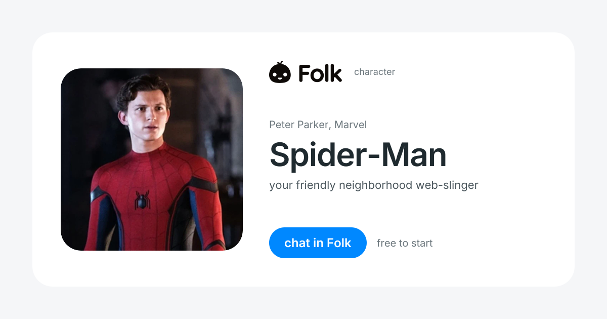 chat with Spider-Man (Peter Parker, Marvel) | folk