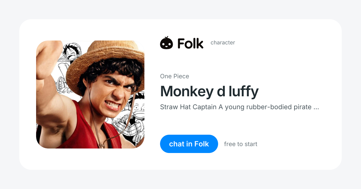chat with Monkey d luffy (One Piece) | folk