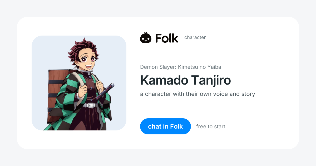 chat with Kamado Tanjiro | folk