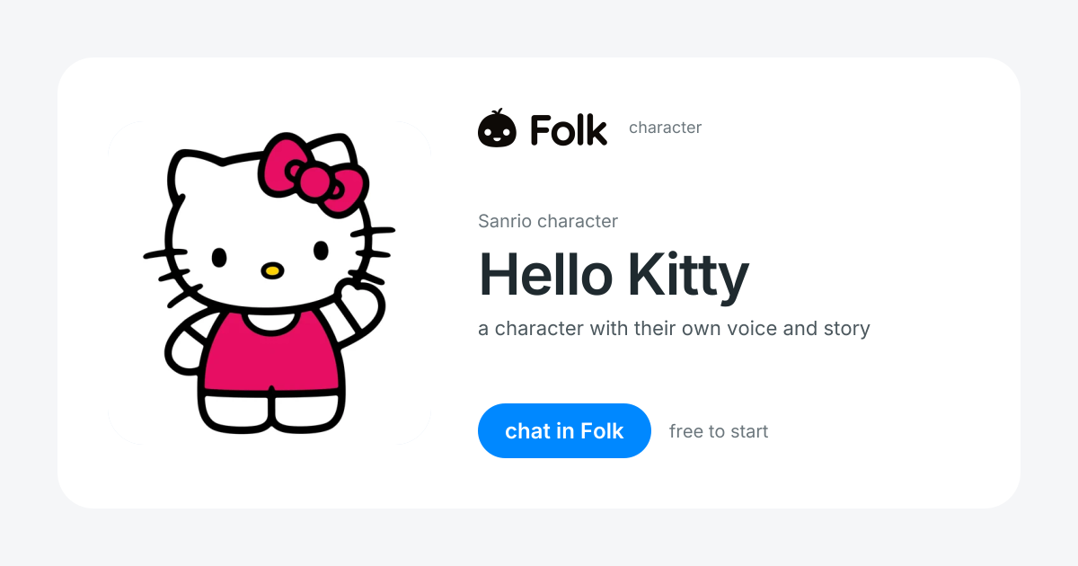 chat with Hello Kitty (Sanrio character) | folk