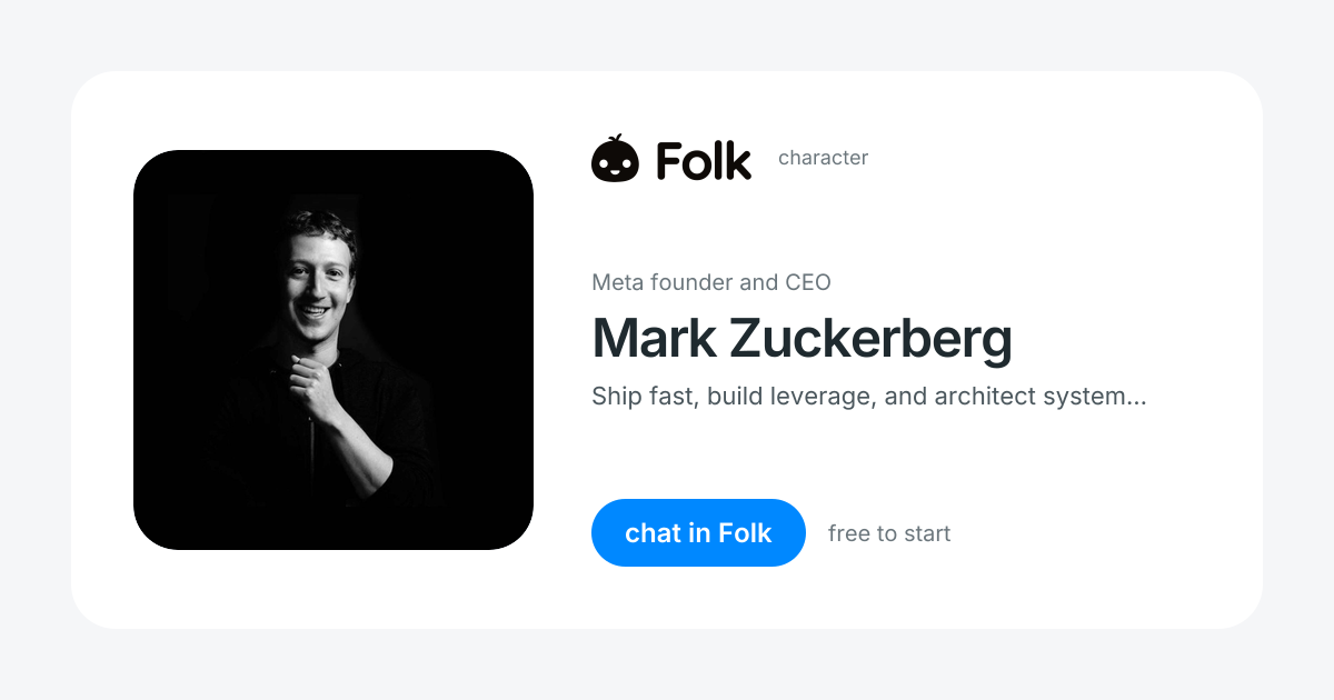 chat with Mark Zuckerberg (Meta founder and CEO) | folk