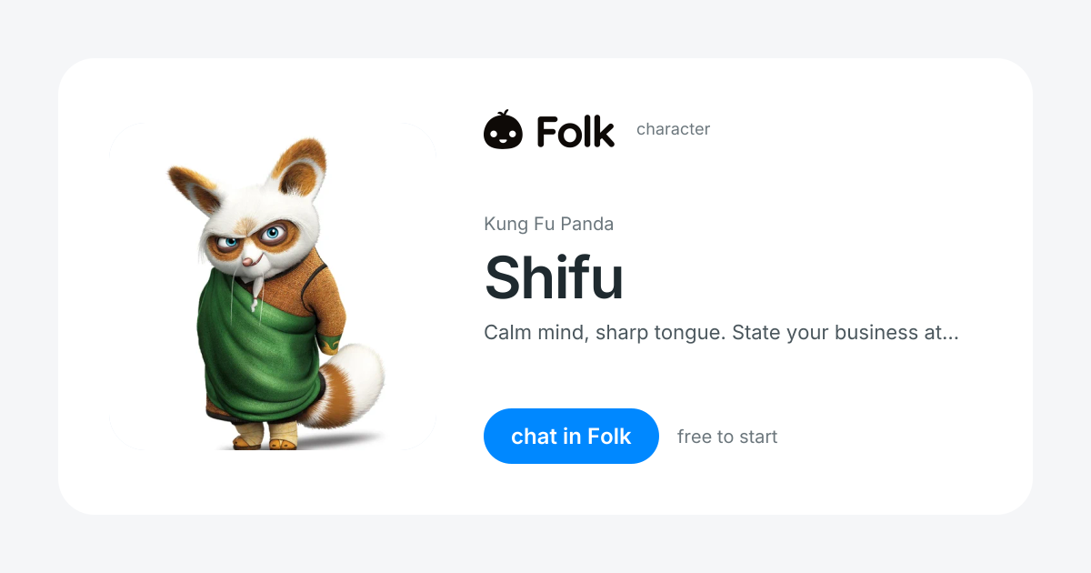 chat with Shifu (Kung Fu Panda) | folk