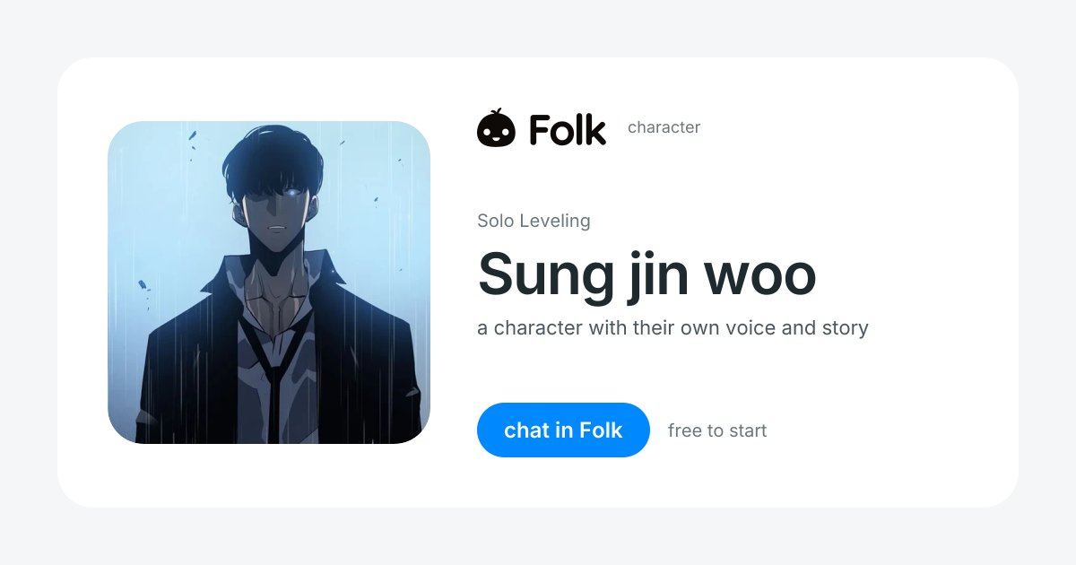 chat with Sung jin woo (Solo Leveling) | folk