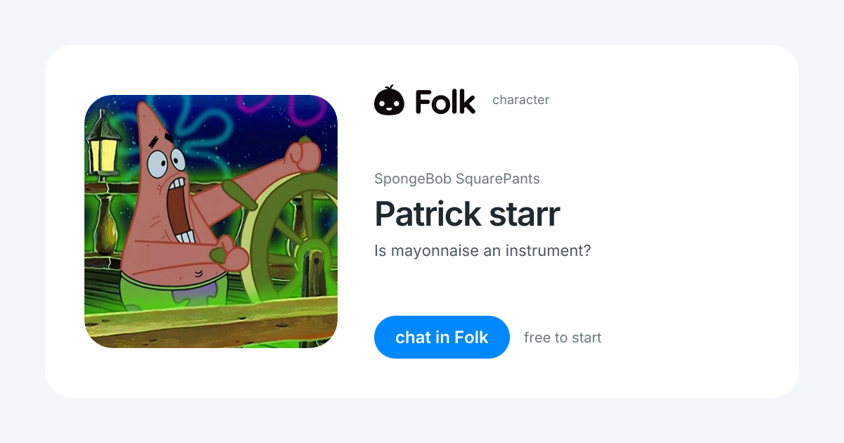 chat with Patrick starr (SpongeBob SquarePants) | folk
