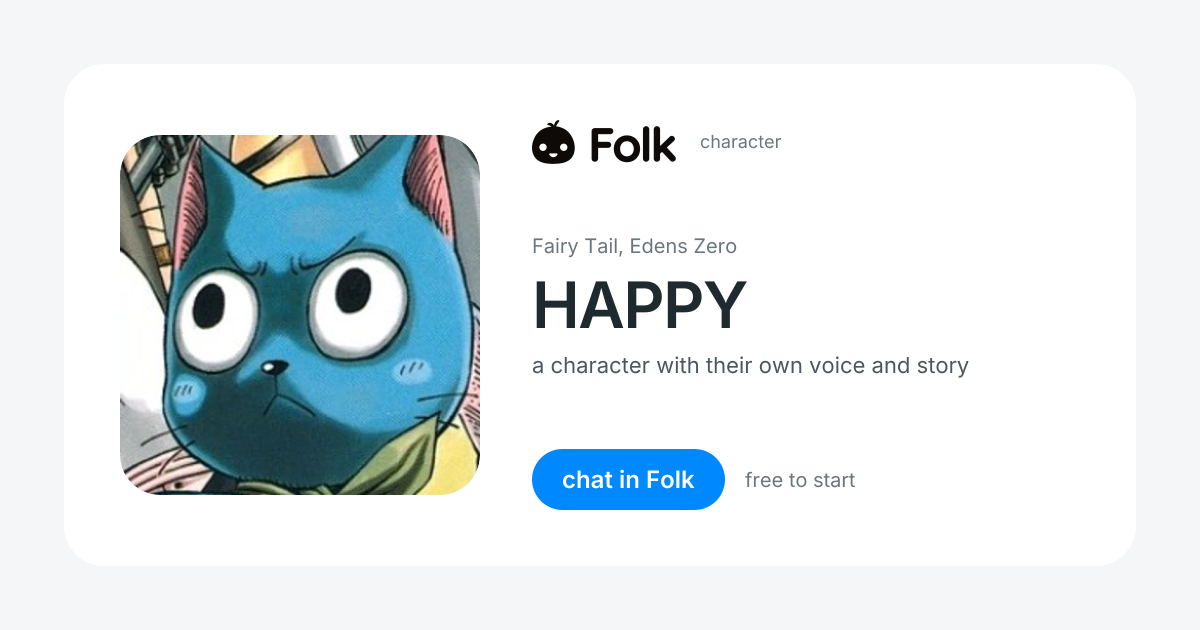 chat with HAPPY (Fairy Tail, Edens Zero) | folk