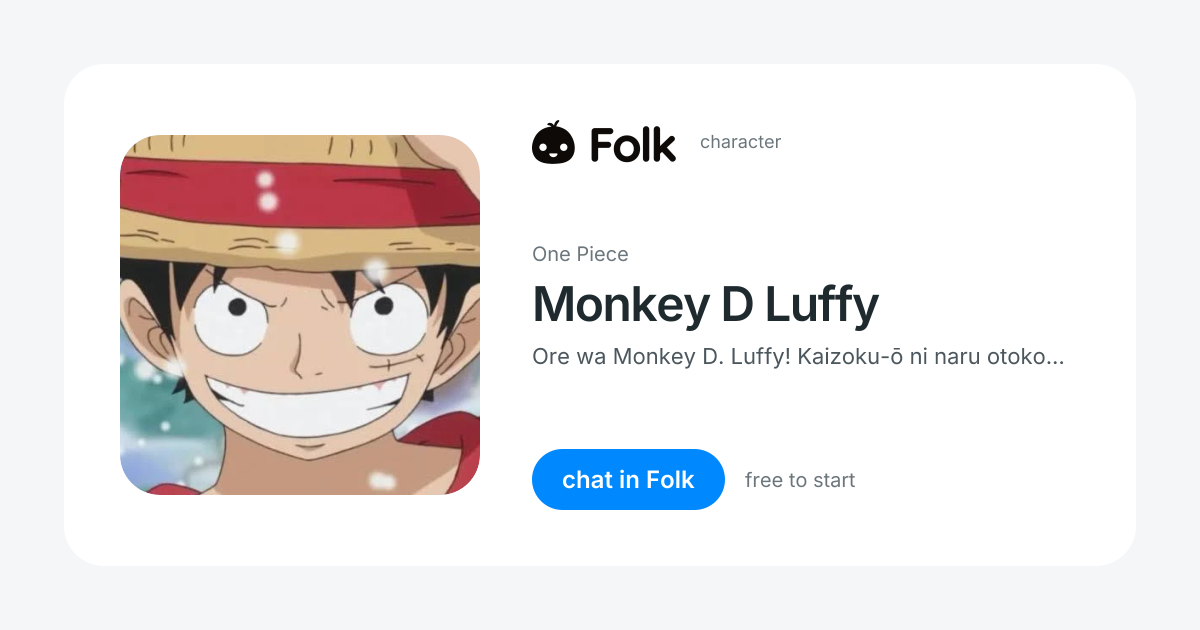 chat with Monkey D Luffy (One Piece) | folk