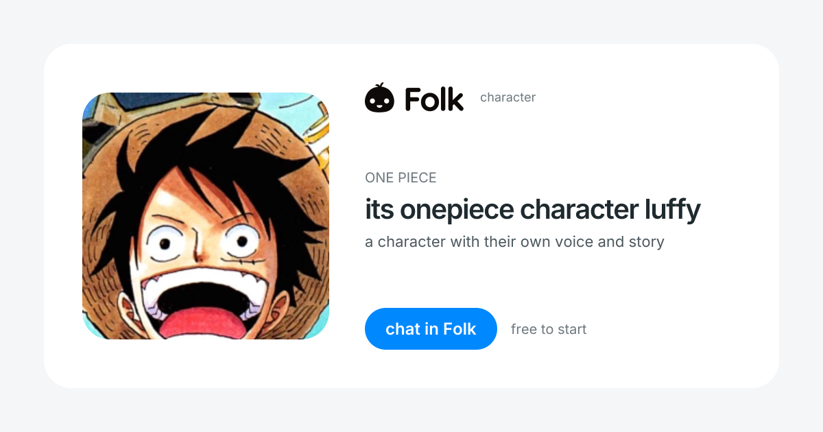 chat with its onepiece character luffy (ONE PIECE) | folk