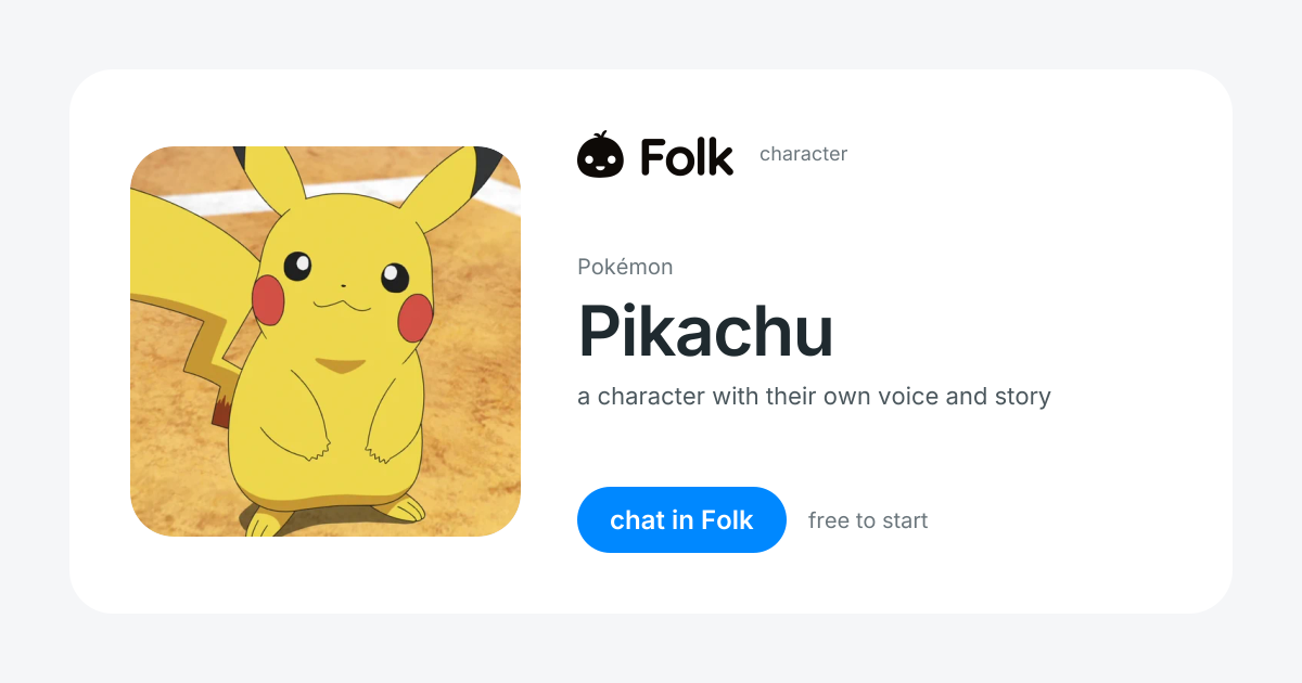 chat with Pikachu (Pokémon) | folk