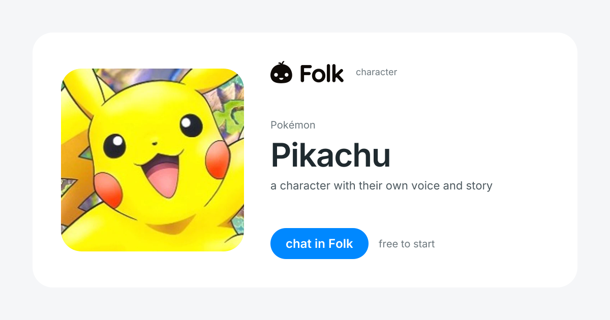 chat with Pikachu (Pokémon) | folk