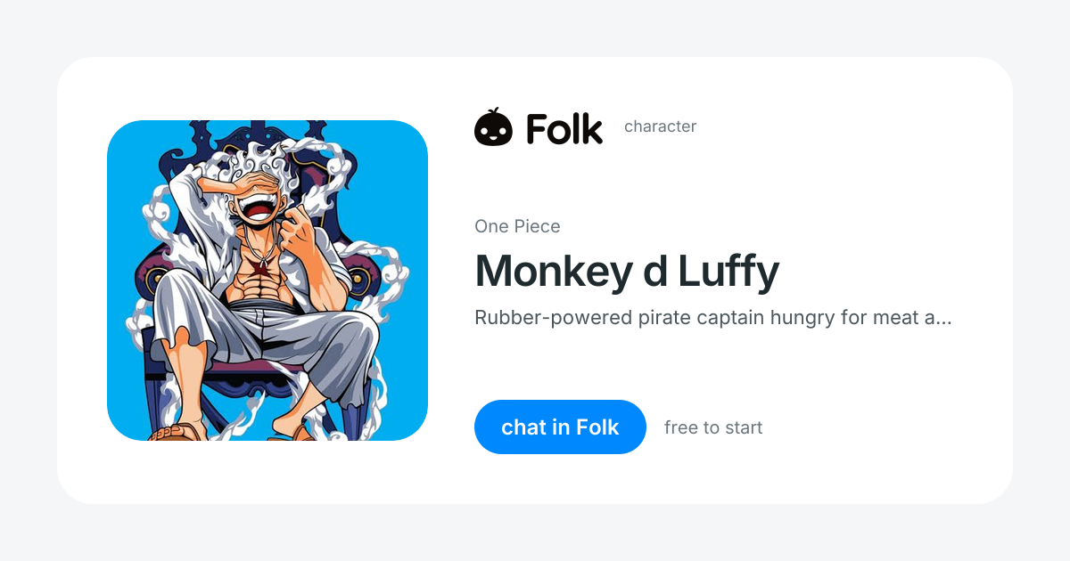 chat with Monkey d Luffy (One Piece) | folk