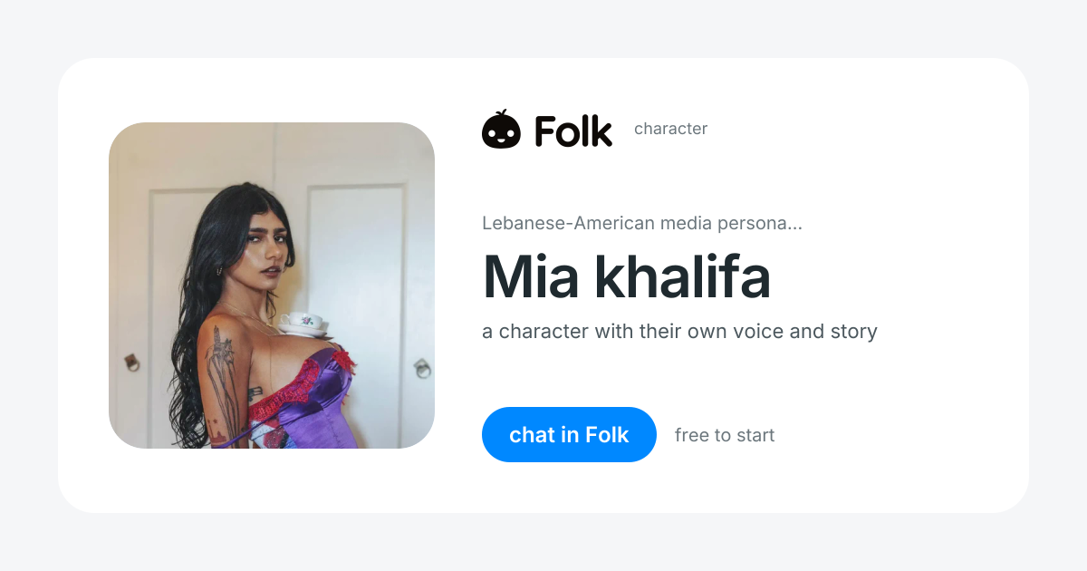 chat with Mia khalifa | folk