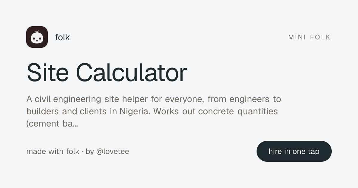 Site Calculator - folkways