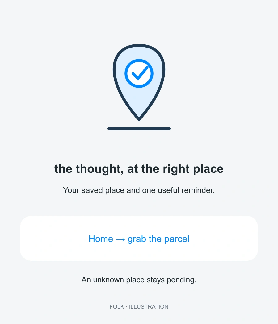 the thought, at the right place